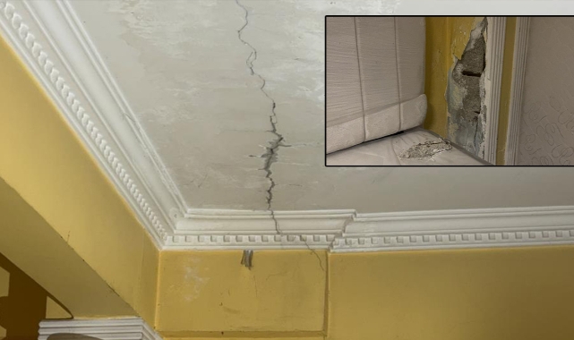 Çatırtı ile Sarsılan Bina, Aileler Tahliye Oldu!